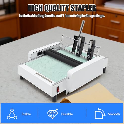 TOWIUOA A3 Paper Folding & Binding Machine - Automatic Booklet Maker with Stapler, 11.7x16.5"