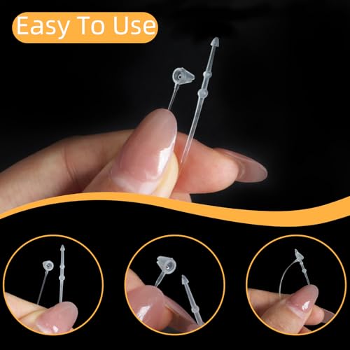ZNBSIXP 1000 Pcs 3-Inch Clear Hang Tag Fasteners, Snap Lock Plastic Security Loop for Retail Clothing & Accessories