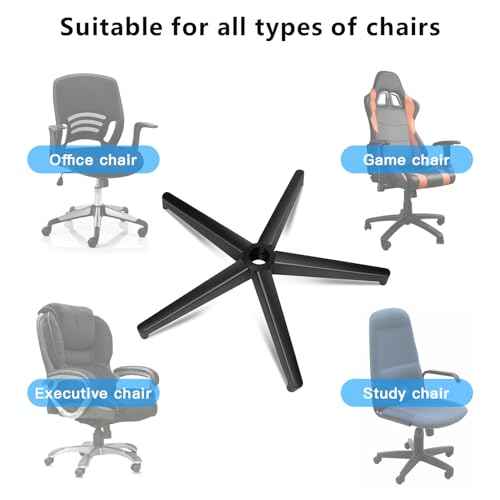 Office Chair Replacement Parts-28'' Heavy Duty Base Replacement(2200Lbs) - Desk Chair Reinforced Metal Leg,Universal Caster and Gas Cylinder Size