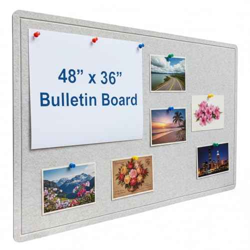 Foldable Bulletin Board 48x36 Large, Felt Cork Board for Wall with Adhesive Tape, Fabric Pin Board for Office, Home, School, Classroom, Kitchen, Dorm Room, Includes 30 Pins, Ivory Tan