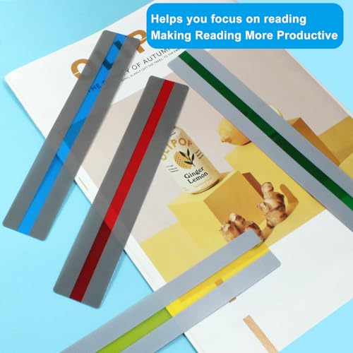 6 Pack Guided Reading Strips Highlighters Bookmarks for Focus & Learning