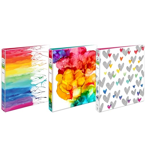 Avery + Amy Tangerine Designer Collection Binder, 1" Round Rings, 175-Sheet Capacity, Assorted Designs (26880), Pack of 6