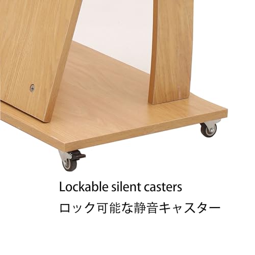 Xibolai Oak Mobile Wooden Podium Stand with Wheels Lectern – 16mm Wood Board