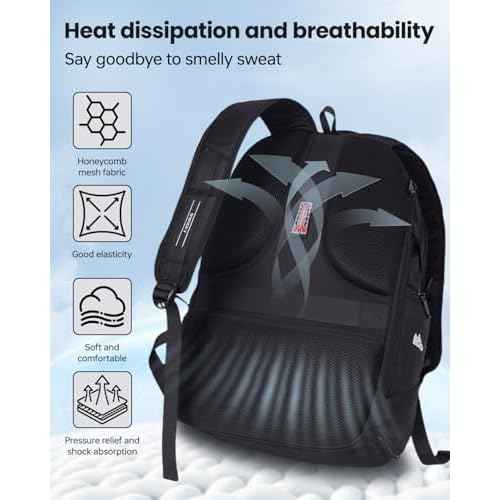 SWICKY 40L Travel Backpack Outdoor, Expandable Backpack with Shoe Compartment/Laptop Bag/Water Resistant/USB Port for Women & Men, Ideal for Travel and Hiking£¨Black£©