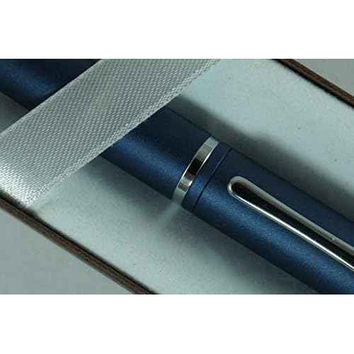 Cross Satin Blue with Cross signature mid Band Calaise Selectip Rollerball Pen.