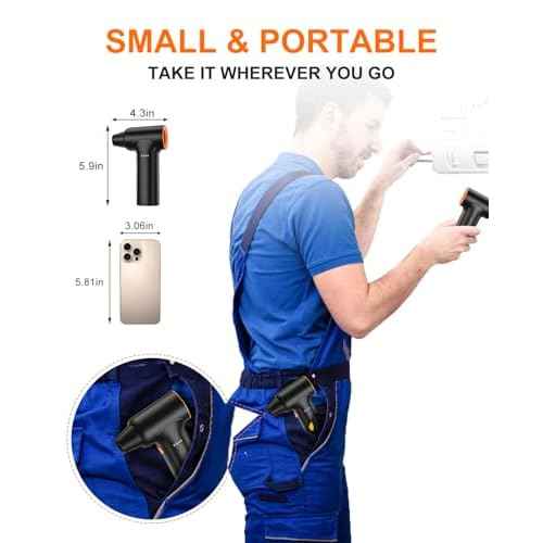 10000mAh Compressed Air Duster,300000RPM Super Power Electric Air Duster,Cordless Rechargeable Air Duster Blower Jet Fan Replace Canned Air 3-Gear Mini Air Blower for Pc,Computer, Keyboard