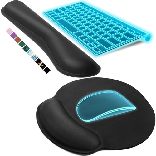 KTRIO Black Keyboard Wrist Rest & Large Mouse Pad with Wrist Support, Ergonomic