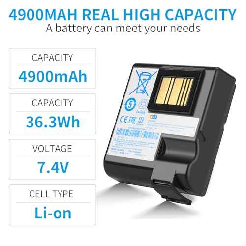 4900mAh QLN420 ZQ630 Replacement Battery for zebra printer:QLN420 ZQ630 ZQ63-AUWA000-00 ZQ63-ACFAC10-00,P1040687 P1050667-016 BTRY-MPP-68MA1-01 P1049729,The Best Replacement Printer Li-Ion Battery