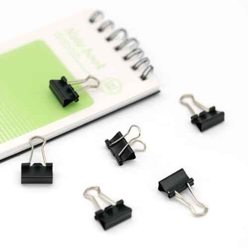 64Pcs Mini Binder Clips, 0.5 inch(13mm), Paper Clamps Micro Size for Office Supplies, Black