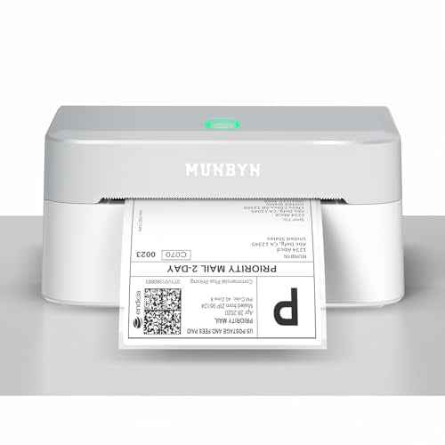 MUNBYN Bluetooth Thermal Label Printer RW403B, Wireless 4x6 Shipping Label Printer for Small Business, Compatible with Android, iPhone, Windows, Mac, Chromebook, Print Width 1.57"-4.25"