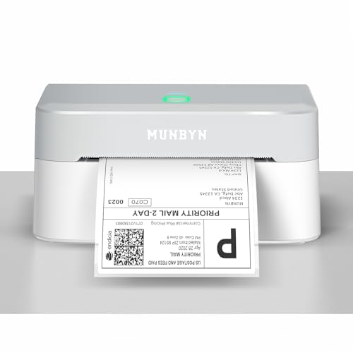 MUNBYN Bluetooth Thermal Label Printer Grey - Wireless 4x6 Shipping Label Maker