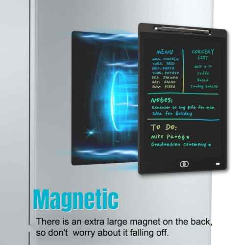 Magnetic Dry Erase Board for Fridge, 9.8¡±¡¿6.7¡± Small LCD Writing Tablet Blackboard Grocery to Do List Magnet Pad Black White Whiteboard Adult Chore Chart Refrigerator Digital Notepad Message Center