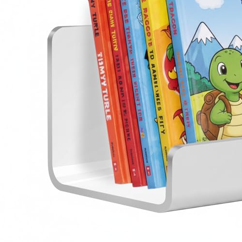 White 17 Inch Magnetic Book Shelf - Reusable Acrylic Display for Classroom & Kitchen