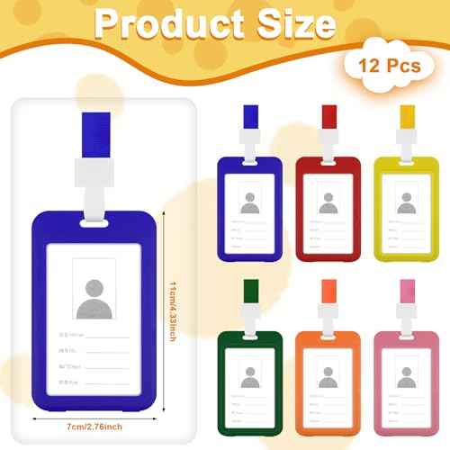 12 Pcs Hall Pass Lanyards and School Passes Set, Hall Pass Lanyards, Silicone Bathroom Passes for Classrooms, Library, Restroom, Office and Nurse, Bright Color Teacher Supplies Gift(6 Colors)