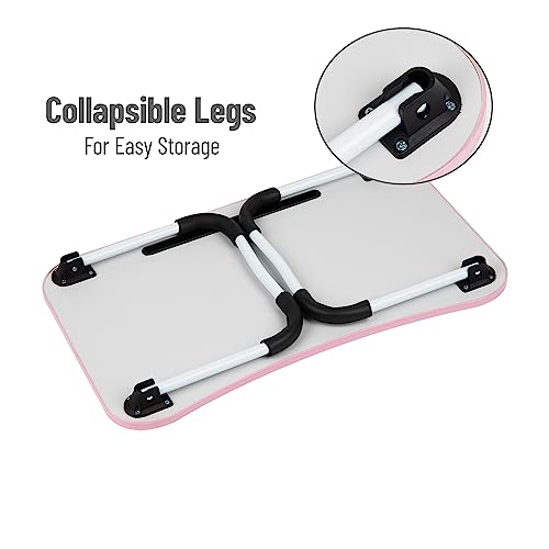 Pink Mind Reader MDF Lap Desk with Folding Legs & Device Slot