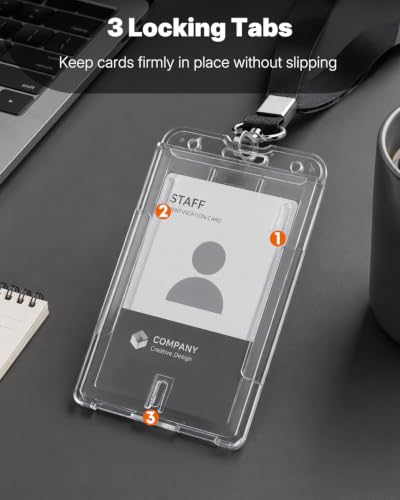 Pawfly Vertical 2-Card Badge Holders Pack of 2 for ID, Office & School