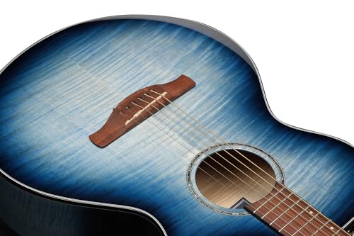 Ibanez AEWC400 AEW Acoustic-Electric Guitar - Indigo Blue Burst High Gloss Bundle with Gig Bag, Strap, D'Addario Strings, Picks, Austin Bazaar Instructional DVD, and Polishing Cloth