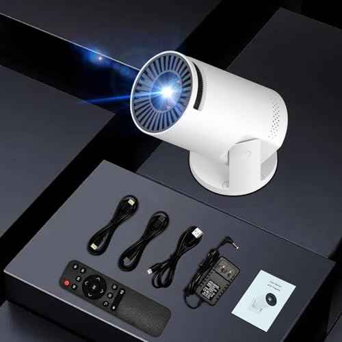 Wireless Mini Projector with WIFI 6 and Bluetooth, 4K 1080P Support Portable Projector 180¡Æ Rotatable. 17"-130" Screen Video Projector. Compatible for Smartphone, Laptop, PC(Q5 mate)