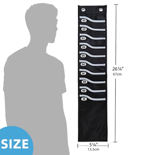 ALSLEA Wall-Mounted Time Card Rack with 10 Slots, Extra-Wide Office Organizer