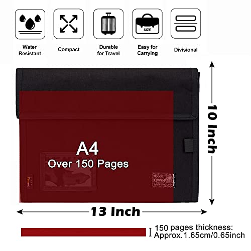 Rough Enough Black Accordion File Folder, Expanding Document Organizer
