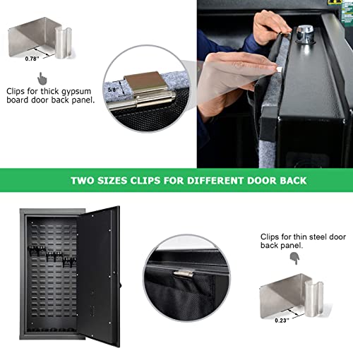 NEXT STATION Gun Safe Door Organizer,Safe Door Panel Organizer with Pistol Holsters Document Pouch Adjustable Width Fit Back Panel from 9 to 14 inches, Gun Safe Accessories Storage (8.5W*45.5H inch)