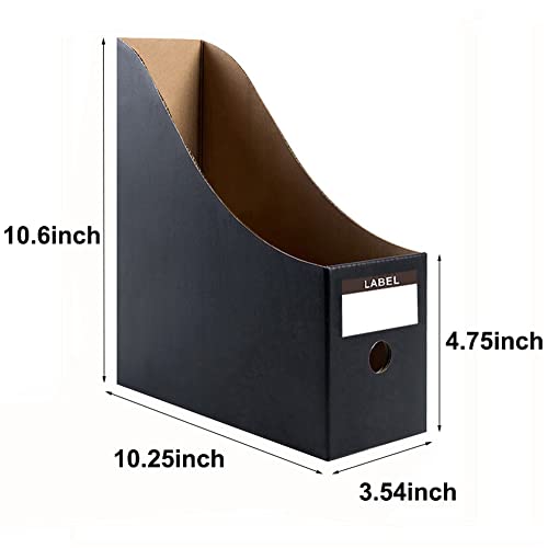 Fiyerna 15 Matte Black Foldable Desk File Holder Organizer with Blank Label Stickers