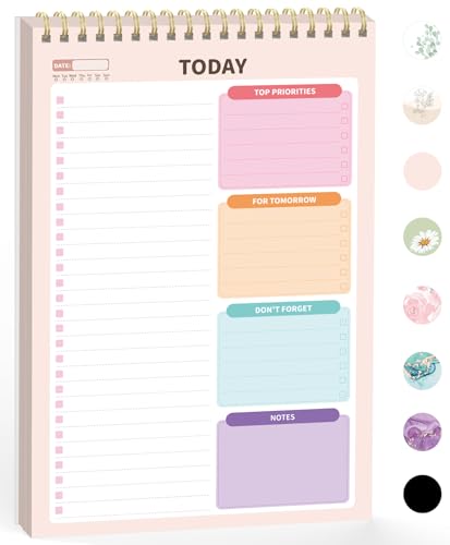 Cute Daily To-Do List Notebook 6.5x9.8 Inches - Forvencer Work & Home Planning