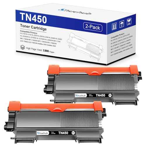 TN450 Black Toner Cartridge Replacement for Brother TN-450 TN420 TN-420 Toner for HL-2270DW HL-2230 HL-2240D HL-2280DW MFC-7360N MFC-7860DW DCP-7065DN Intellifax 2840 2940 Printer - 2 Pack
