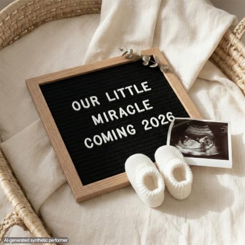 Black Felt Letter Board 10x10in with 336 Letters & Symbols - Baby Announcement Sign, Baby Milestones, School First Day - C CRYSTAL LEMON