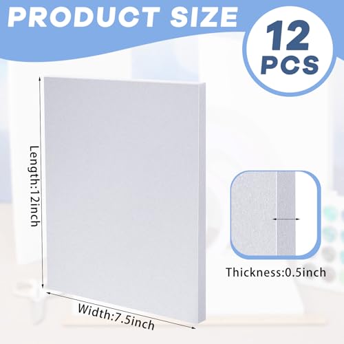Frienda White Foam Board Sheets 12 Pack 12x7.5 Inches for Crafts & DIY Projects