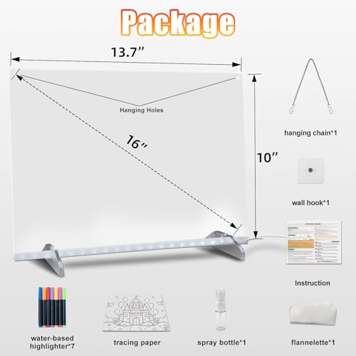 Signsxcel Off White LED Note Board with Colors & Stand - 14x10 Inches, 6 Modes & 8 Colors for Kids & Gifts