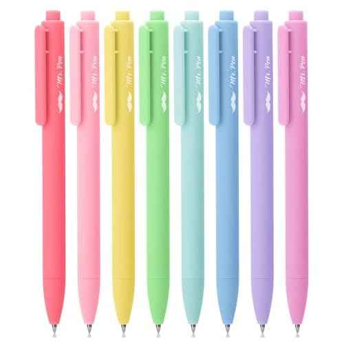 Mr. Pen- Retractable Gel Pens, 8 Pack, Pastel Ink, Fine Point 0.7mm, Cute and Aesthetic for Journaling
