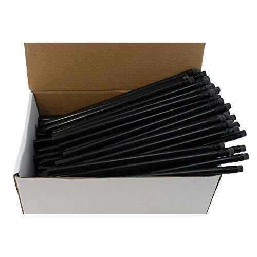 Carbon Fiber Foil Pencils(Number 2HB Graphite) (Latex Free Erasers) (144 pencils In a Box)