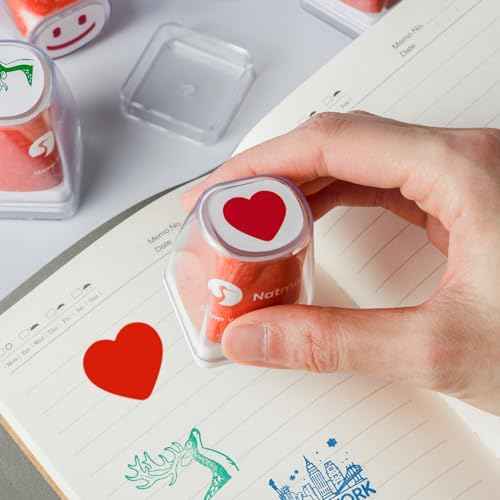 Marine Animal Self Inking Stamp Set - Exclusive Custom Design - Perfect for Daily Planner, Journaling Notebooks, Scuba Diving Log, Travel Hiking Camping Journal (5-Design Stamp Assortment)