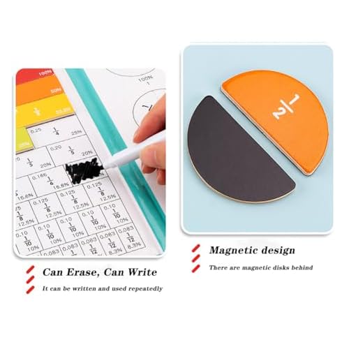 Magnetic Fraction Educational Puzzle Fraction Tiles and Circles, Equip Magnetic Score Disk Demonstrator,Math Manipulatives Enhance Early Primary School Students Mathematical Skills
