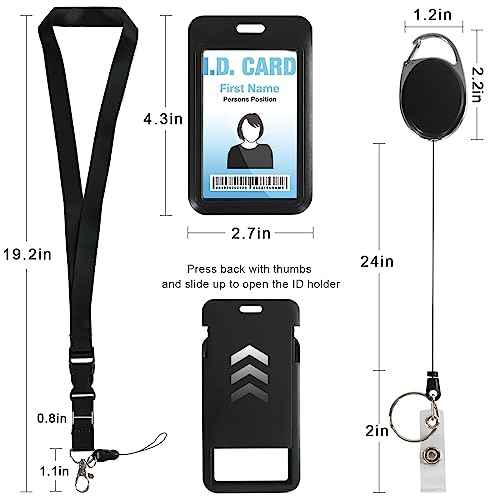 Retractable ID Badge Holder with Breakaway Lanyard,Heavy Duty Badge Reel,Detachable Keychain, Cruise Ship Cards Holder,for Nurse Officer Teacher Security Staff Women Men