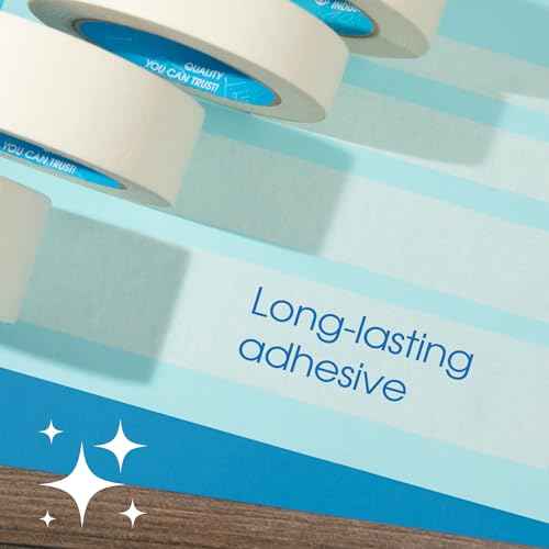 Spartan Industrial - 2" X 60 yd Wide Masking Tape for Painting, Drafting, Labeling, and More - 12 Home and Office Tape Rolls, 5.5 Mil
