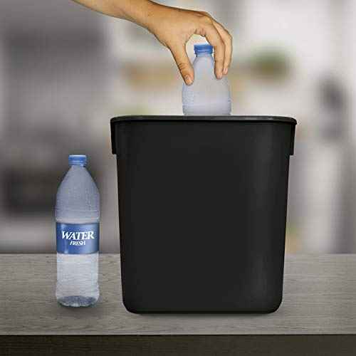 Acrimet Wastebasket, Deskside Bin, 3.25 Gallon/13 Quart/ 12 Liter (Plastic) (Black Color) (Set of 4)