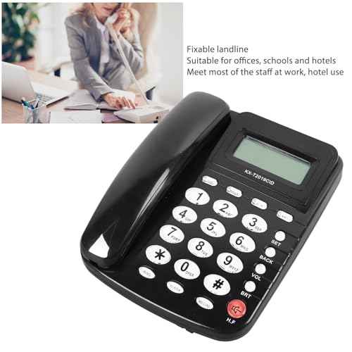Zopsc Landline Telephone, Upgraded Large Buttons Corded Landline Telephone for Seniors, Hands Free Calling Corded Phone with Caller ID Display for Home Office Hotel, Zopsc8dt16ye4ms