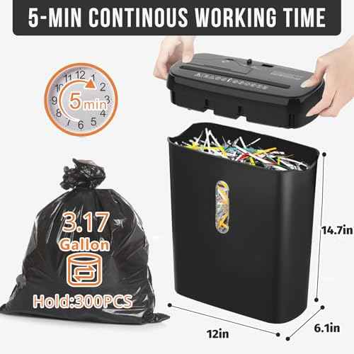 10-Sheet Strip Cut Paper Shredder, P-2 Security Level with 3.17 Gallon Basket, CD & Credit Card Shredder,Durable & Fast-Jam Proof System,ETL Certified Home Office Shredders