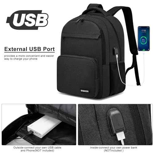 Black Backpack for School, college Backpack for Teens,Students, with 17.3 inch Laptop Sleeve Back Pack for Boys, Large Computer Back Pack with Compartments for Men & Women