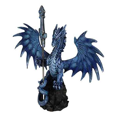 Ebros Sea Blade Ruth Thompson Dragon Statue with Letter Opener Dagger Sword 11.75" Tall Dragon Blade Series Collection Nautical Coastal Ocean Behemoth Creature Medieval Fantasy Dungeons And Dragons
