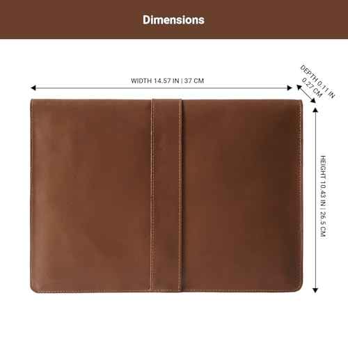 BEVEL & AWL 100% Full Grain Cow Leather Laptop Sleeve for Pro 16 Inch Case for Model 2021-2024, Handcrafted
