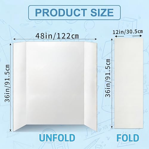 IKAYAS 4 Pack Trifold Poster Boards 36x48 Inch Double Sided Display Boards