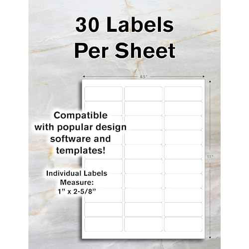 Blank Labels Fluorescent Green FBA & Mailing Labels ? 2.625" x 1", 30 Labels Per Sheet, Bright Visibility for Warning or Inventory Use, Inkjet & Laser Printer Compatible