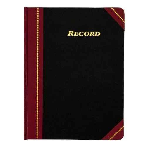 Adams Record Ledger, 8.25 x 10.75 Inches, 5 Squares per Inch, 300 Tinted Pages, Black and Maroon (ARB810R3M)