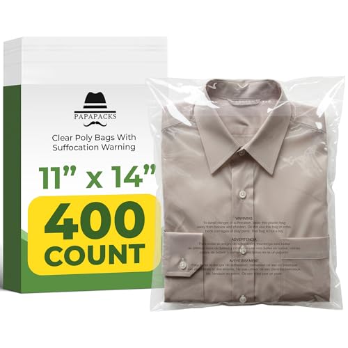 11x14 Clear Poly Bags with Self-Seal & Safety Warning – Bulk Shipping & Storage Pack
