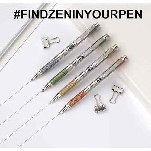 Zebra Pen F-301 Signature Series Retractable Ballpoint Pen, 0.7mm, Black Ink, Durable Stainless-Steel Barrel with Earthy Tones Accents, Assorted Barrel Accents, 4-Pack (27304)