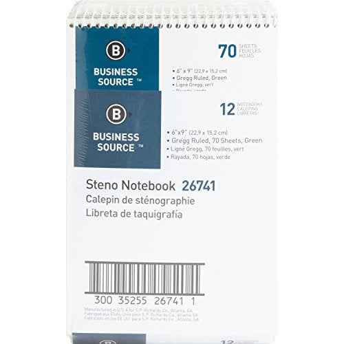 Business Source Wire bound Steno Notebook, 70 Sheets, green (26741PK)