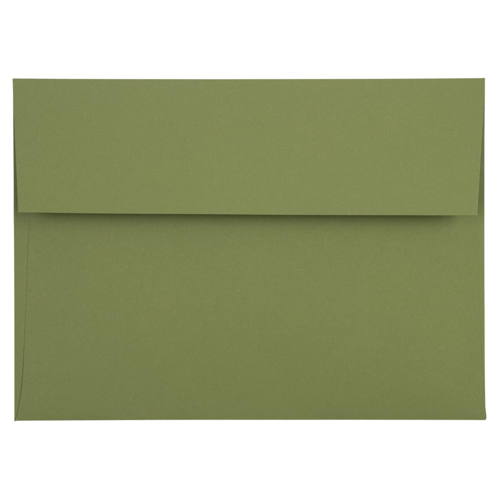 LUXPaper A7 Invitation Envelopes | Peel & Press | 5 1/4" x 7 1/4" | Olive Green | 70lb. Text | 50 Qty